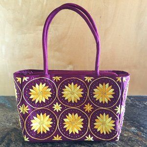 Vintage 90s Hand Beaded Sunflower Handbag Whimsigoth Cottagecore